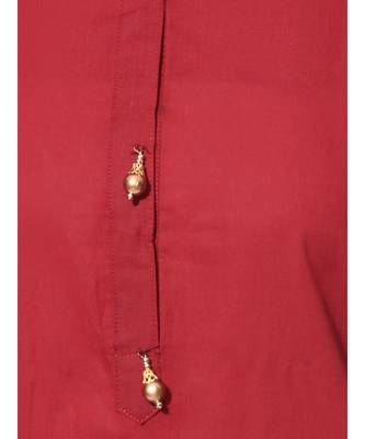 Maroon Plain Cotton Stitched Kurti 4
