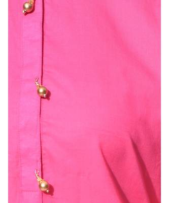 Pink Plain Cotton Stitched Kurti 3