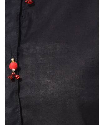 Black Plain Cotton Stitched Kurti 4