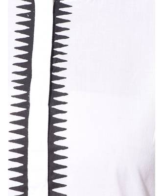White Plain Cotton Stitched Kurti 4