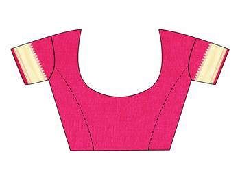 Pink woven banarasi saree with blouse 4