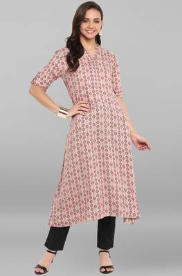 Janasya Multicolor printed rayon kurtis 1