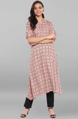 Janasya Multicolor printed rayon kurtis 2