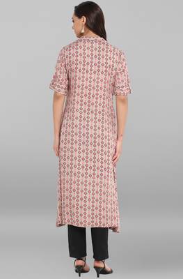 Janasya Multicolor printed rayon kurtis 5