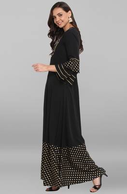 Black printed crepe kurtis 3
