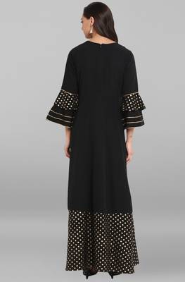 Black printed crepe kurtis 4