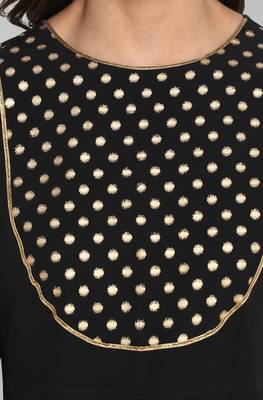 Black printed crepe kurtis 5