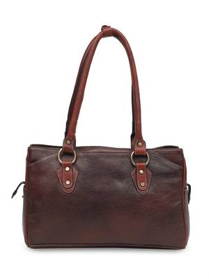 Genuine Multipurpose Leather Handbags For Ladies Cum Shoulder Bag (Pure Leather Bag) (Brown) 3