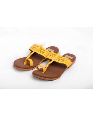 Brown & Yellow Kolhapuris 1