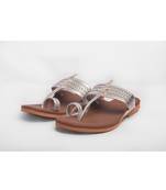 Brown &Silver Kolhapuris
