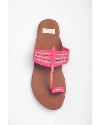 Brown & Pink Jazzy Kolhapuris 2
