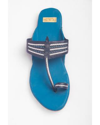 Brown &Navy Blue Jazzy Kolhapuris 2