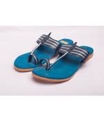 Brown &Navy Blue Jazzy Kolhapuris