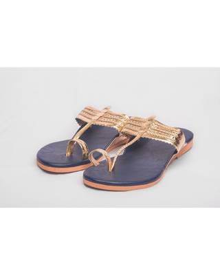 Navy Blue And Golden Kolhapuris 2