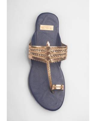 Navy Blue And Golden Kolhapuris 3