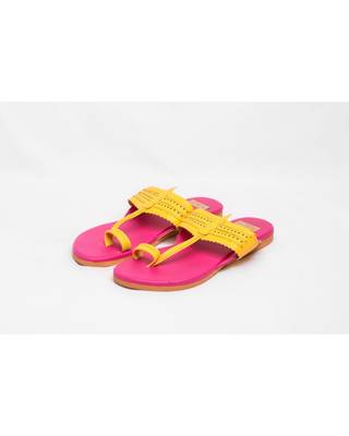 Pink & Yellow Kolhapuris 1