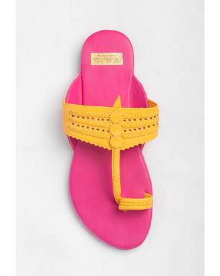 Pink & Yellow Kolhapuris 3