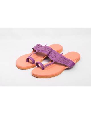 Peach & Purple Kolhapuris 1