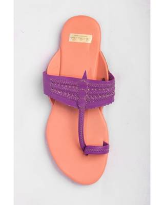 Peach & Purple Kolhapuris 3