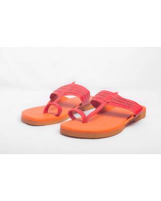 Orange &Red Kolhapuris 1