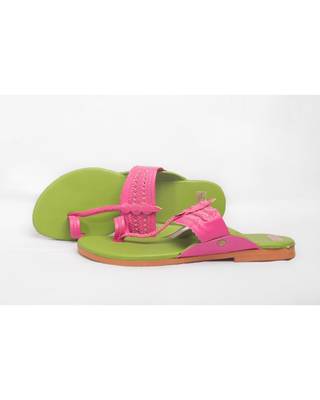 Green & Pink Kolhapuris 1