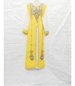 Yellow Georgette Embroidered Zari Work Islamic Kaftan