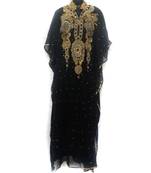 Black Georgette Embroidered Zari Work Islamic Kaftan