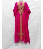 Pink Georgette Embroidered Zari Work Islamic Kaftan