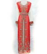 Red Georgette Embroidered Zari Work Islamic Kaftan