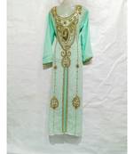 Green Georgette Embroidered Zari Work Islamic Kaftan