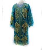 Blue Georgette Embroidered Zari Work Islamic Kaftan
