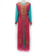 Pink Georgette Embroidered Zari Work Islamic Kaftan