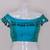 Designer Aquablue Color Silk Plain tassels lace Ready Made Blouse