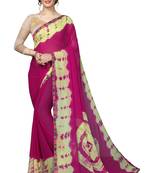 Pink Printed Chiffon Saree With Blouse