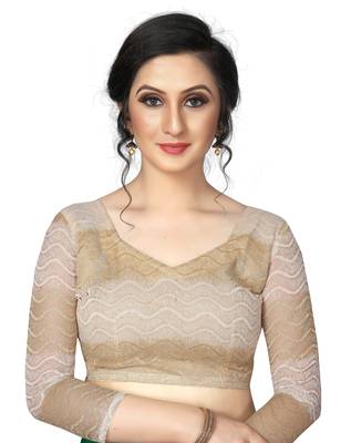 Pink Printed Chiffon Saree With Blouse 3