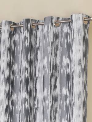 ROSARA HOME Chenille Ikat Grey Printed Curtain 4