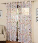 ROSARA HOME Grace Voile Allover Printed Set Of 2 Curtains