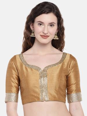 Gold Padded Dupion Silk Blouse 1