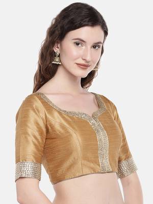 Gold Padded Dupion Silk Blouse 3