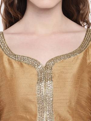 Gold Padded Dupion Silk Blouse 4