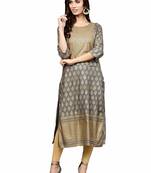 Grey printed rayon party-wear-kurtis