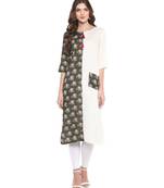 Green & White Printed Casual wear Kurti