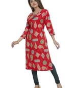 Rayon Red Kurti