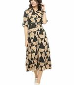 Black printed rayon party-wear-kurtis