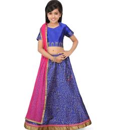 Blue Dupion Printed Choli Blue Dupion Lehenga Set