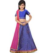 Blue Dupion Printed Choli Blue Dupion Lehenga Set