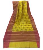 Yellow Zari Woven Banarasi Cotton Silk saree with Blouse