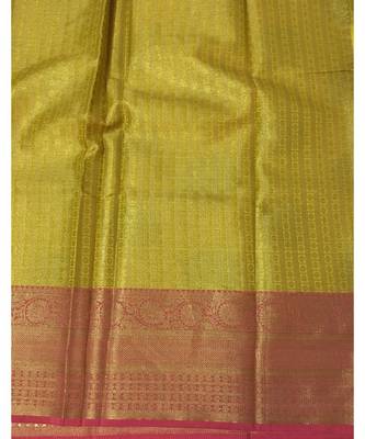 Yellow Zari Woven Banarasi Cotton Silk saree with Blouse 2