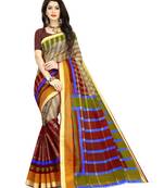 Multicolor printed cotton saree with blouse