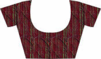 Multicolor printed cotton saree with blouse 4